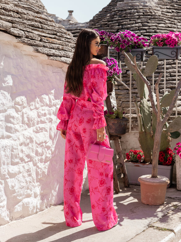 Set 2in1 Florence linen and viscose pink-red