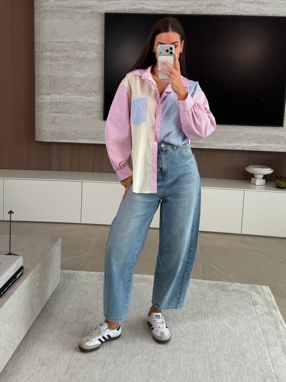 Koszula Rivano żółto-niebiesko-różowa