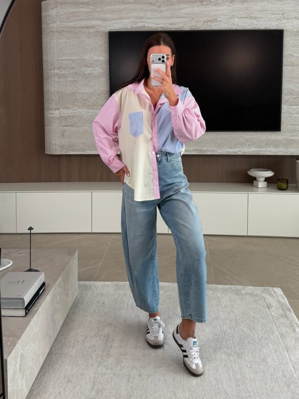 Koszula Rivano żółto-niebiesko-różowa