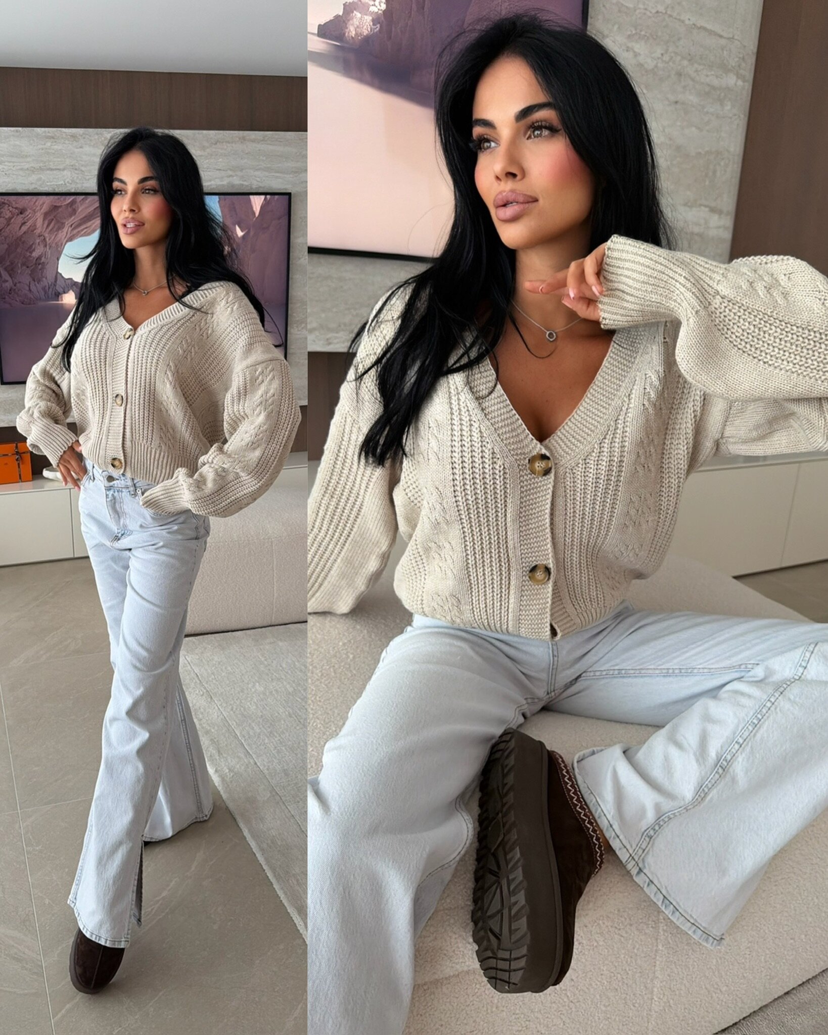 Sweter Verelle jasnobeżowy 