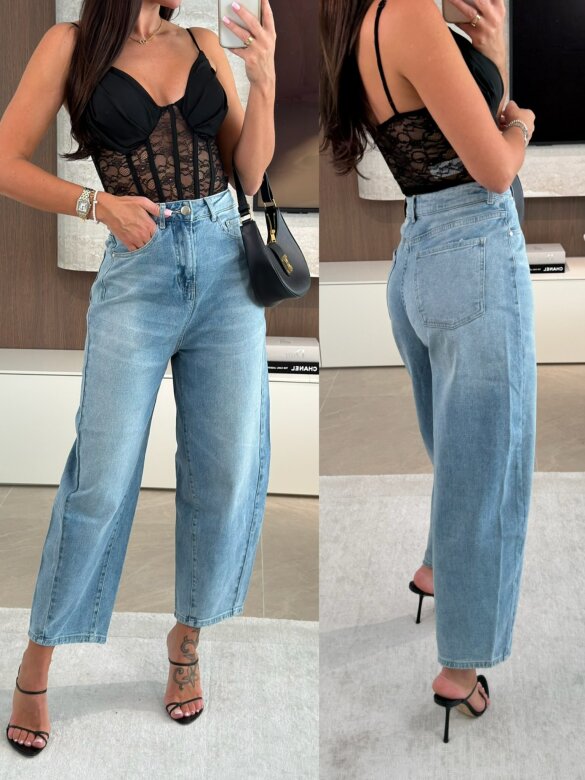 Spodnie Venturo jeans balloon niebieskie