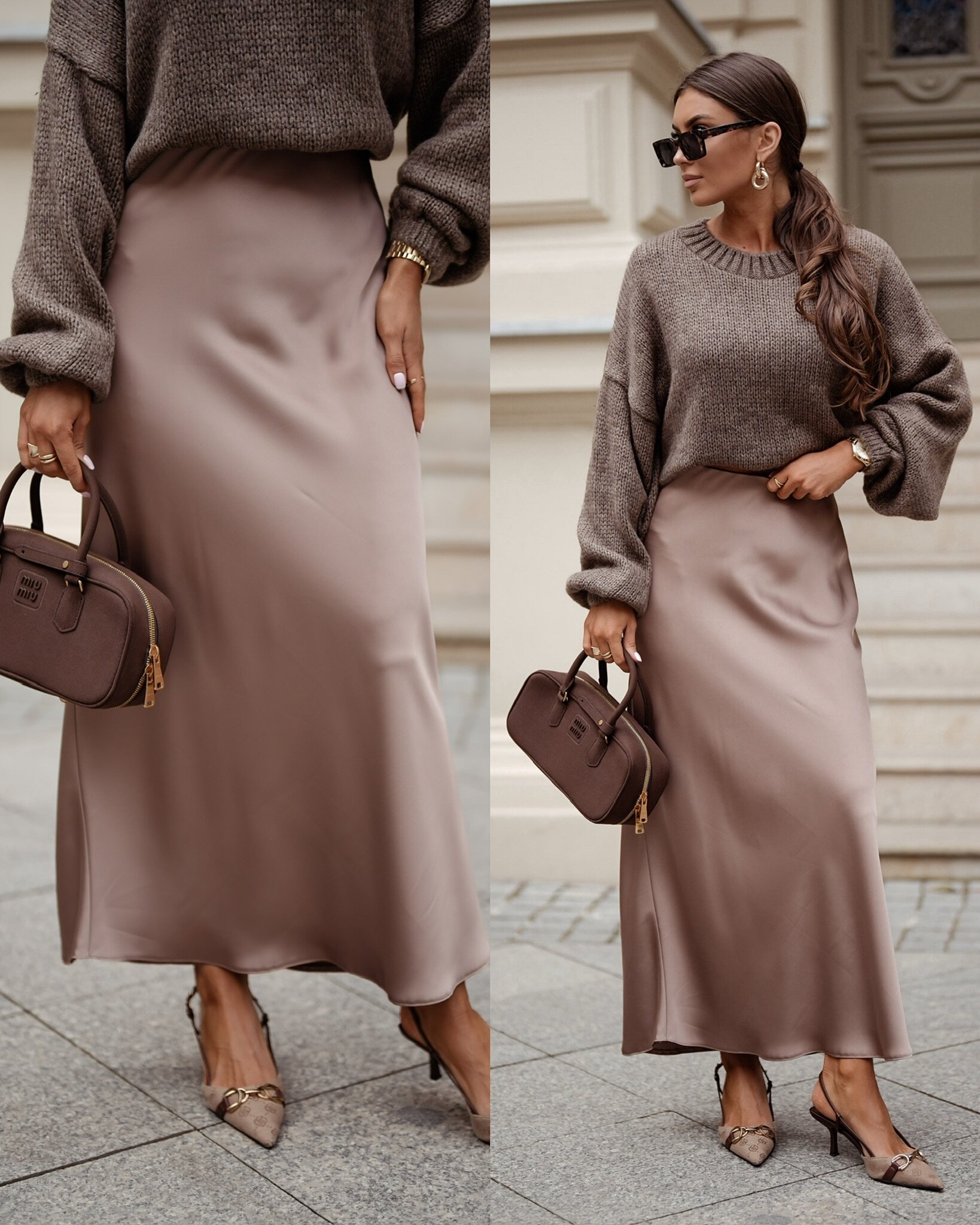 Spódnica Creta satynowa szampańska 