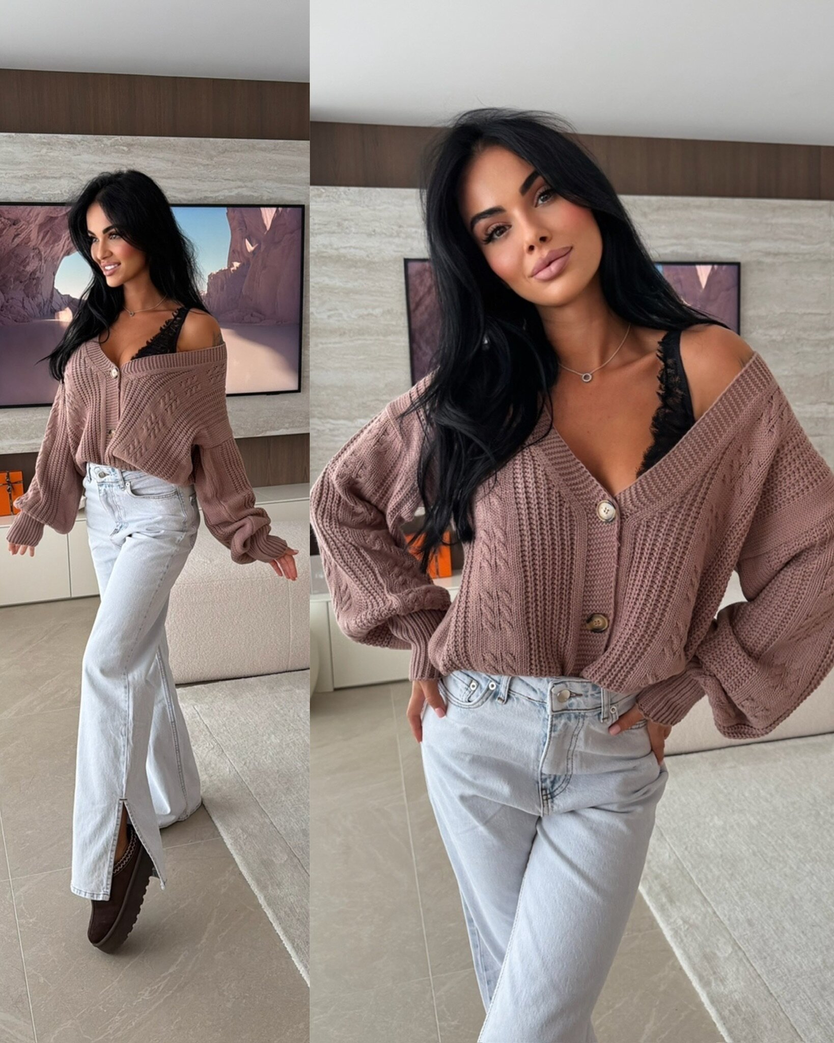 Sweter Verelle brudny róż