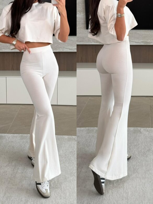 Legginsy Comfort Zone II dzwony jasnobeżowe 