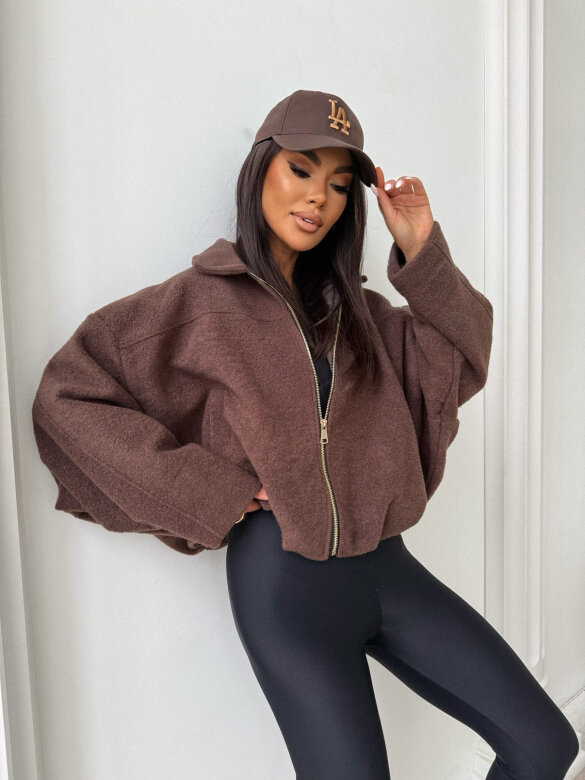 Kurtka Lerry bomberka czekoladowa 