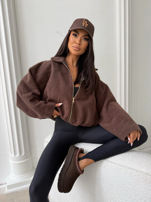 Kurtka Lerry bomberka czekoladowa 