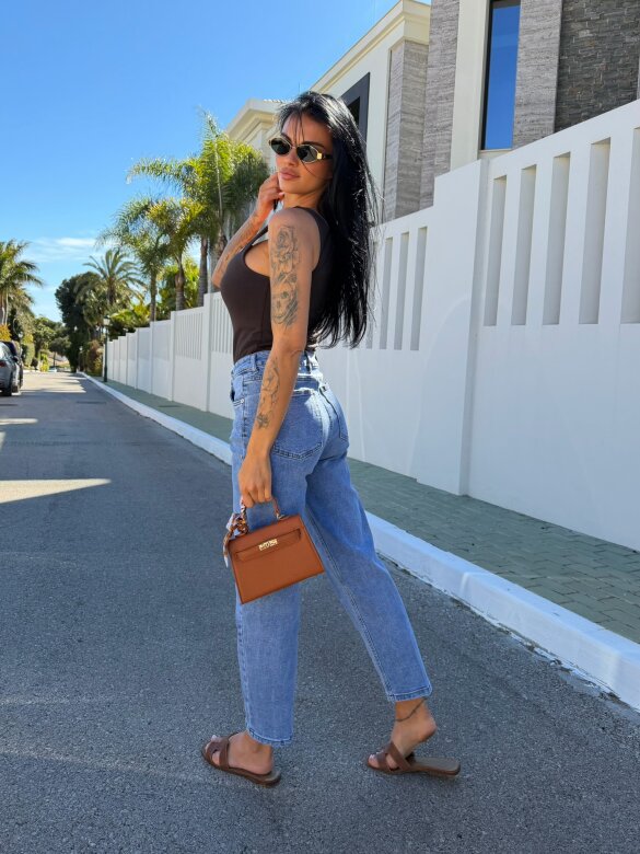 Spodnie Little Heart jeans niebieskie