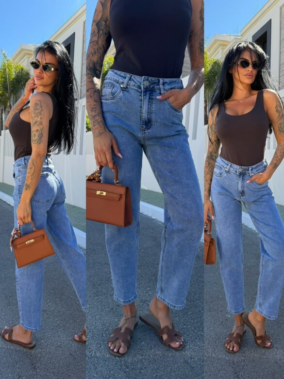 Spodnie Little Heart jeans niebieskie