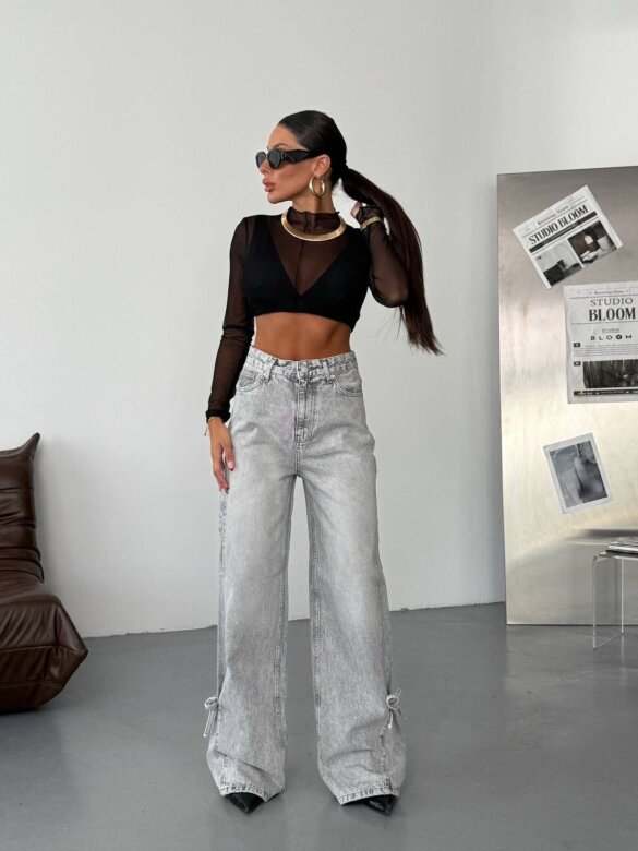 Spodnie Jullo jeans szare