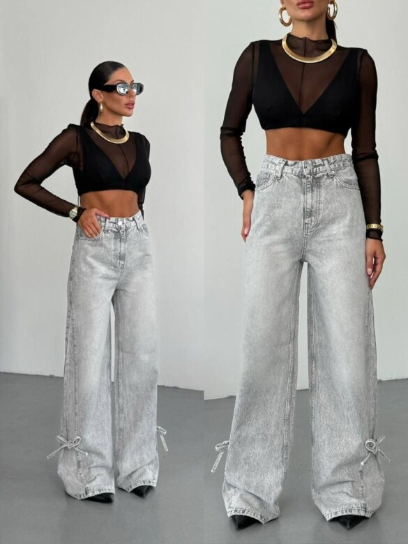 Spodnie Jullo jeans szare