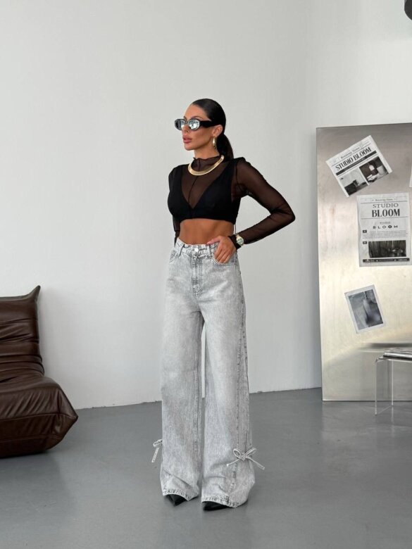 Spodnie Jullo jeans szare