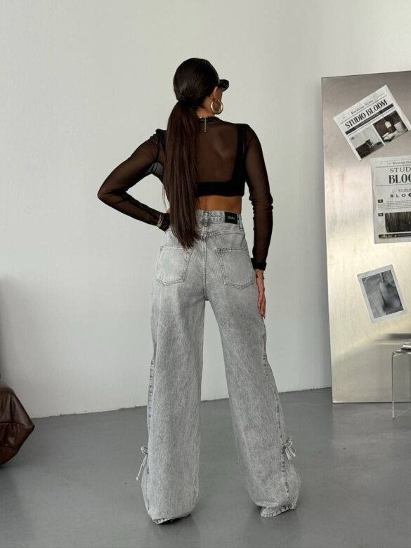 Spodnie Jullo jeans szare