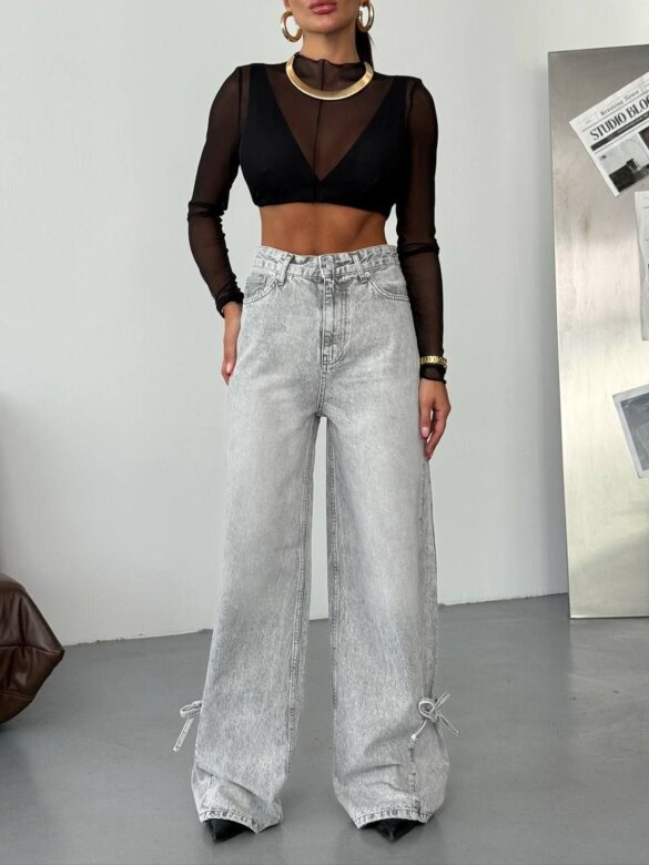 Spodnie Jullo jeans szare