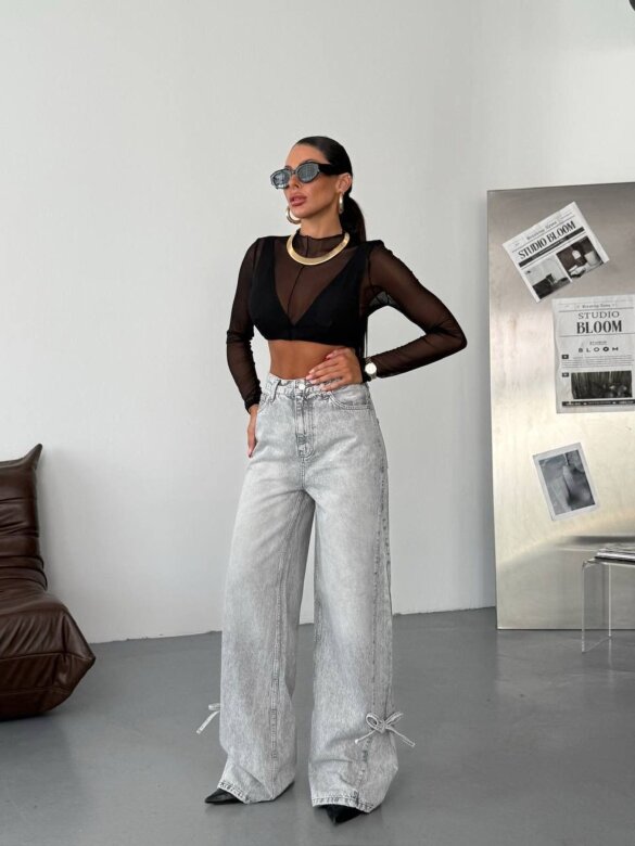 Spodnie Jullo jeans szare