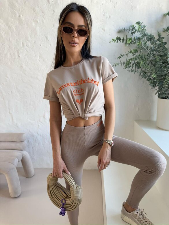 T-shirt Besties beżowy 