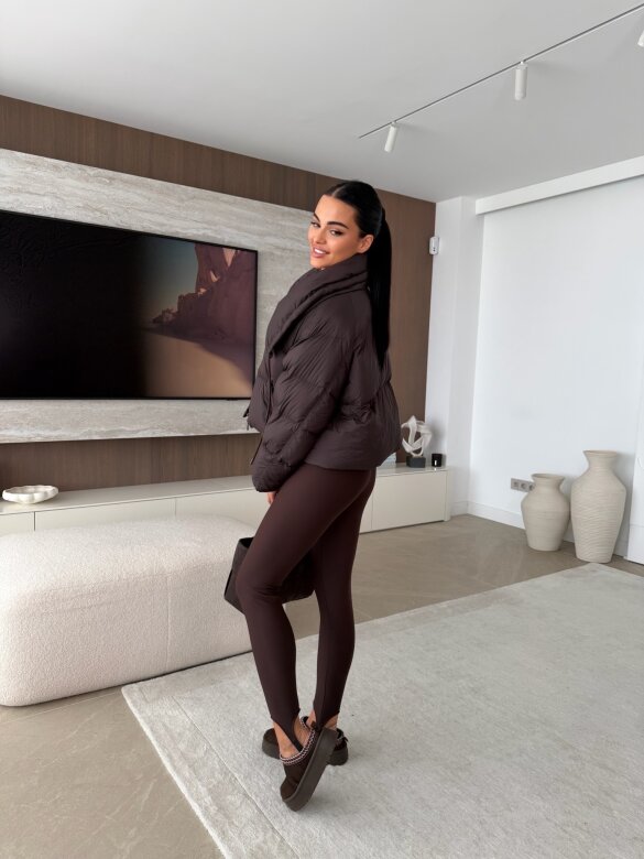 Kurtka Lavena short czekoladowa