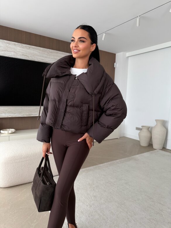 Kurtka Lavena short czekoladowa