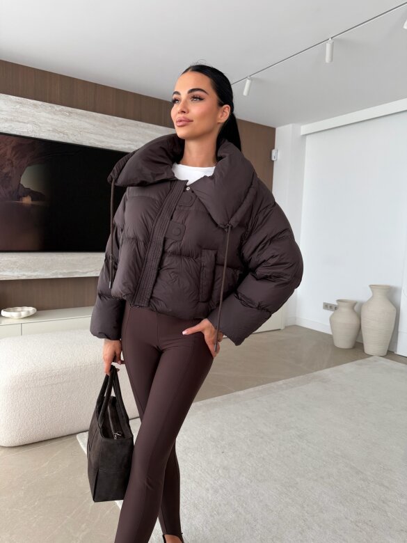 Kurtka Lavena short czekoladowa