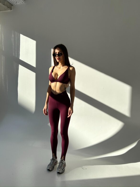 Legginsy Clairo bordowe 