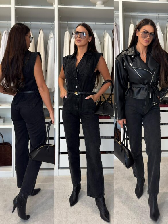 Kombinezon Rovian jeans czarny