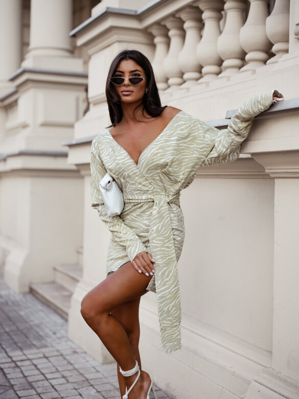 Sukienka Luisella jeans matcha-biała