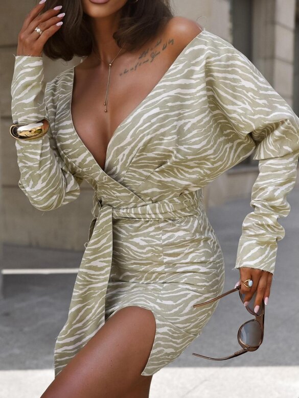 Sukienka Luisella jeans matcha-biała