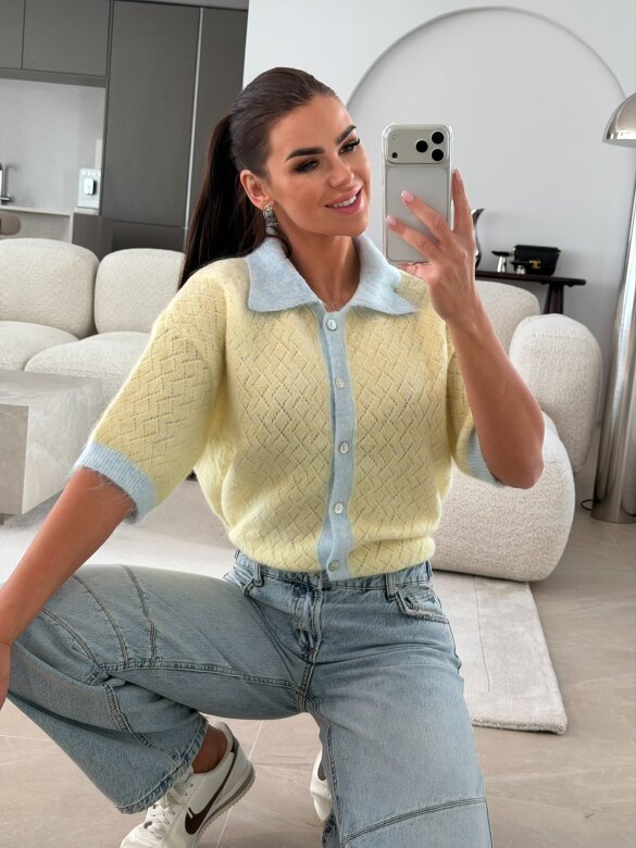 Sweter Alani żółto-niebieski 