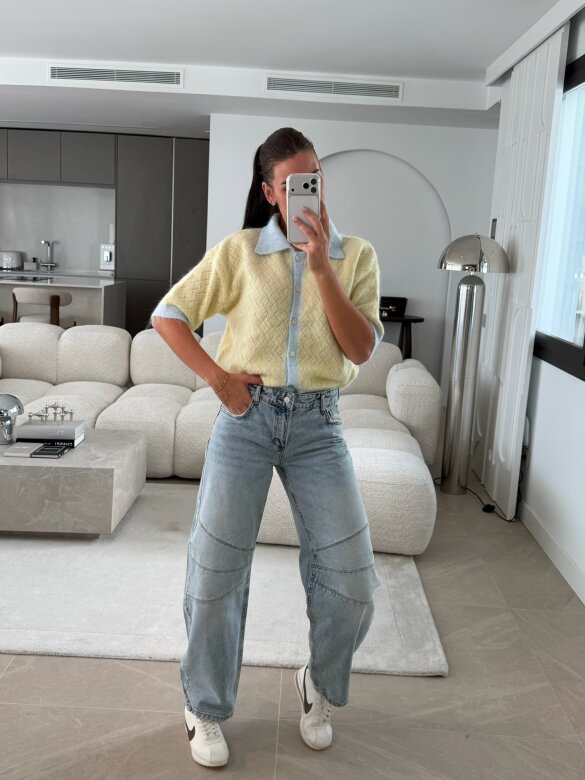 Sweter Alani żółto-niebieski 