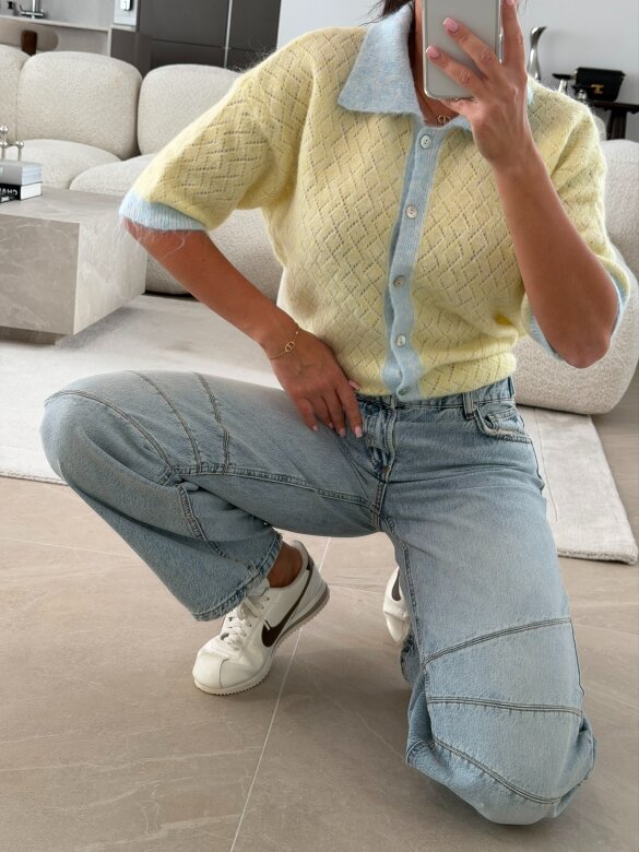 Sweter Alani żółto-niebieski 