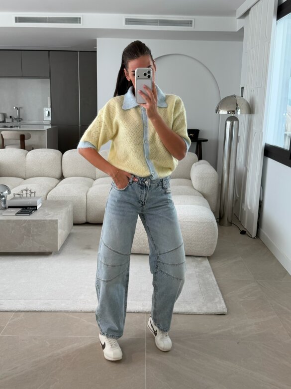 Sweter Alani żółto-niebieski 