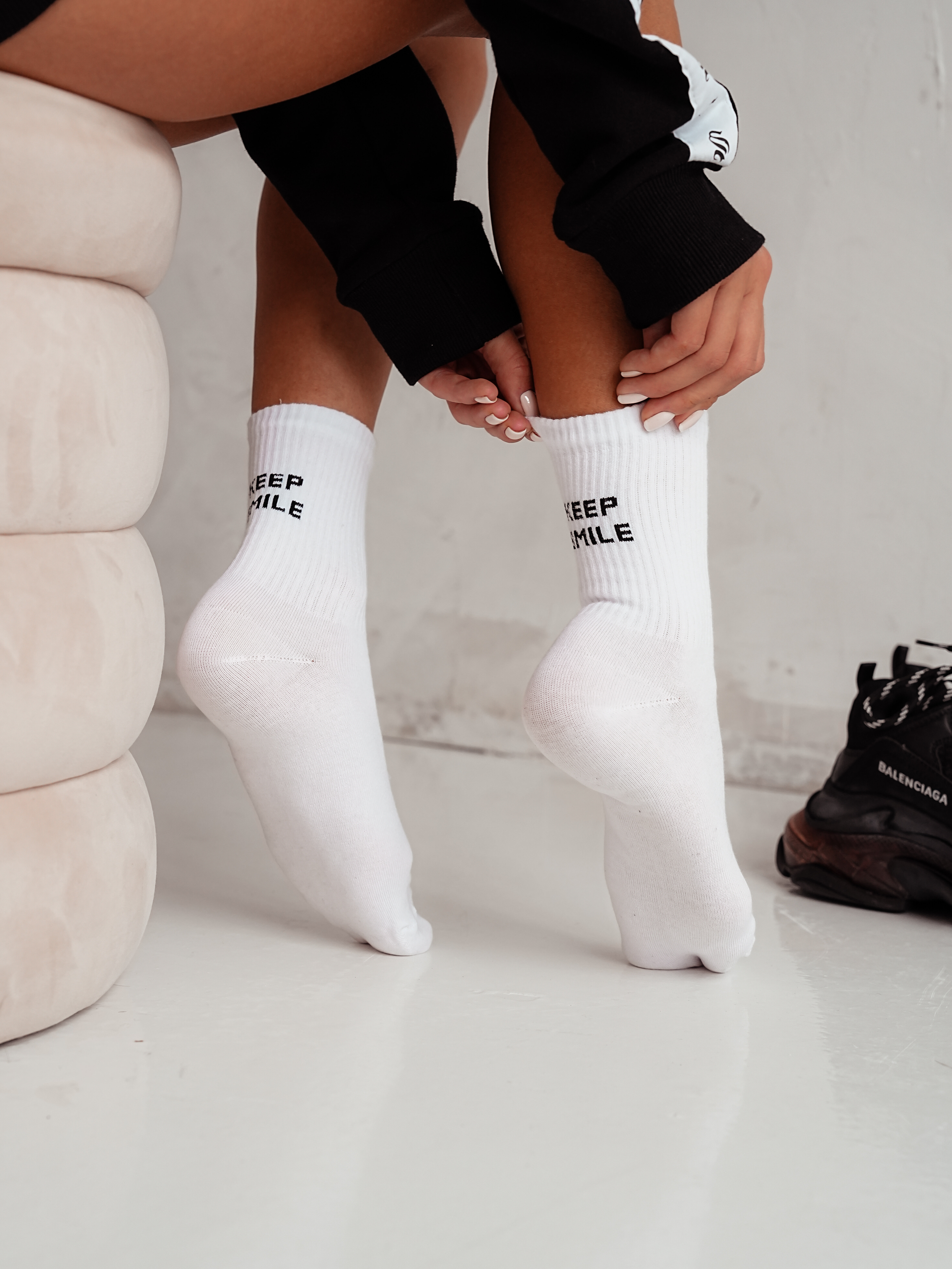 Skarpetki Keep Smile białe