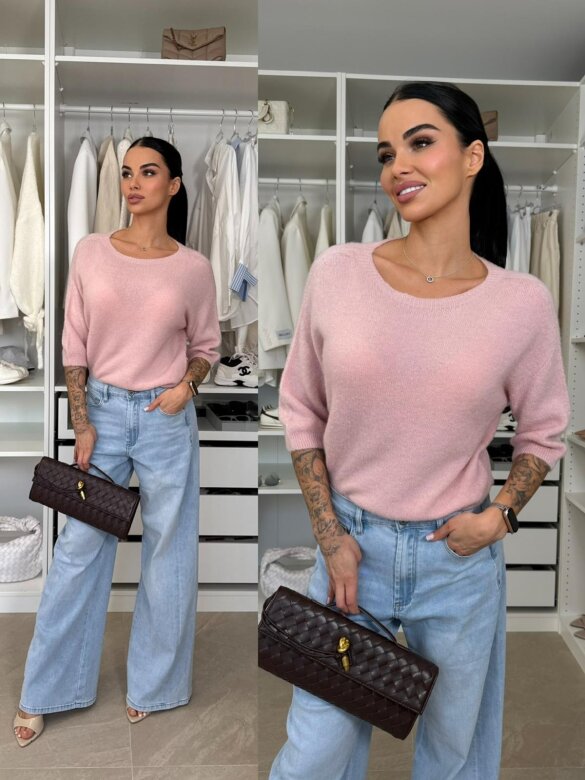 Sweter Essenze 27% baby alpaka pudrowy