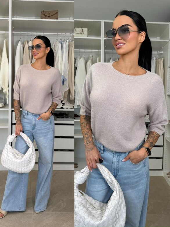 Sweter Essenze 27% baby alpaka beżowy 