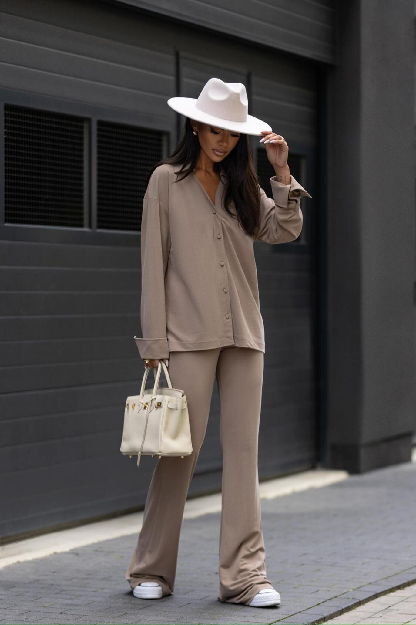 Spodnie Aldo elegant karmelowe 
