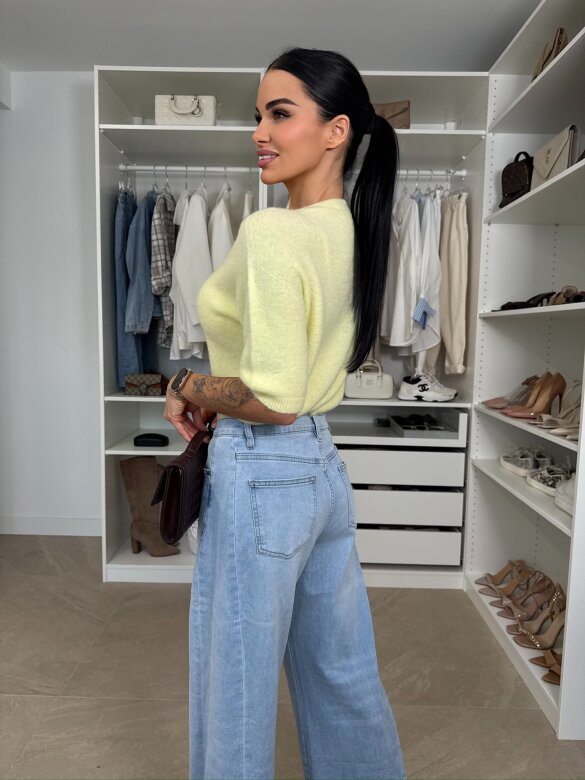 Sweter Essenze 27% baby alpaka cytrynowy 