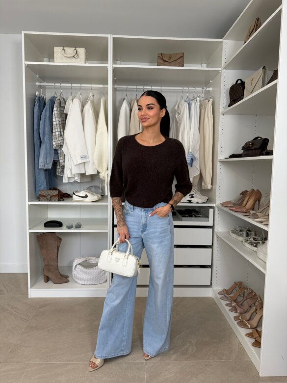 Sweter Essenze 27% baby alpaka czekoladowy 