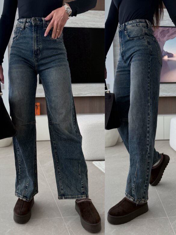 Spodnie Lorvelle jeans niebieskie