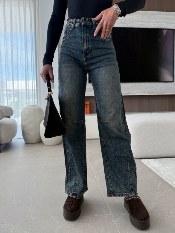 Spodnie Lorvelle jeans niebieskie