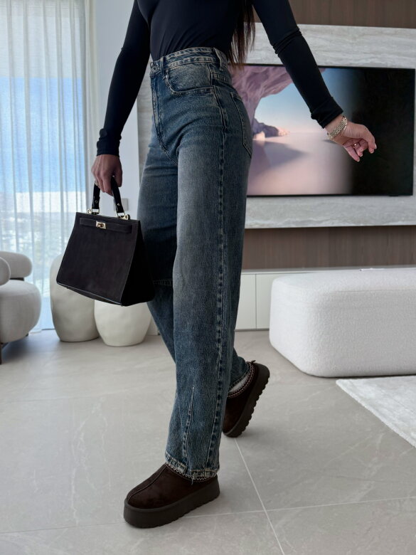 Spodnie Lorvelle jeans niebieskie