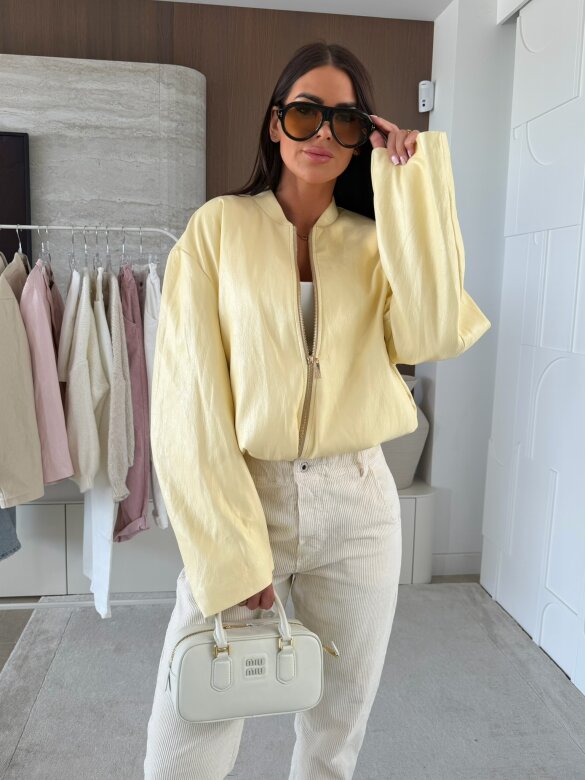 Kurtka Vistara eko skóra cytrynowa 