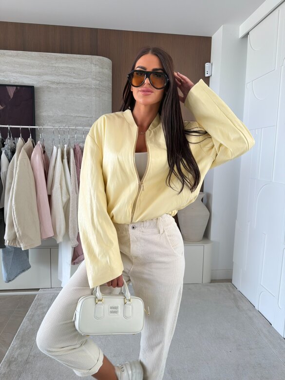 Kurtka Vistara eko skóra cytrynowa 