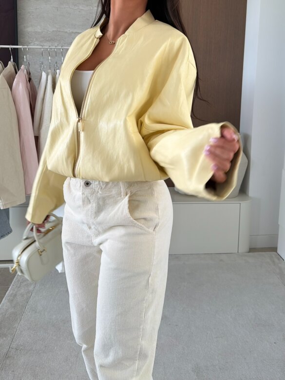 Kurtka Vistara eko skóra cytrynowa 