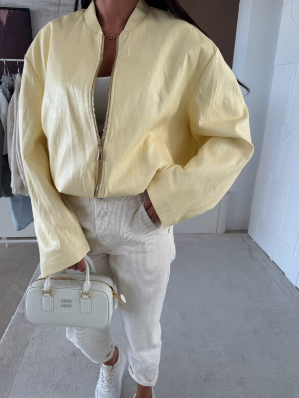 Kurtka Vistara eko skóra cytrynowa 