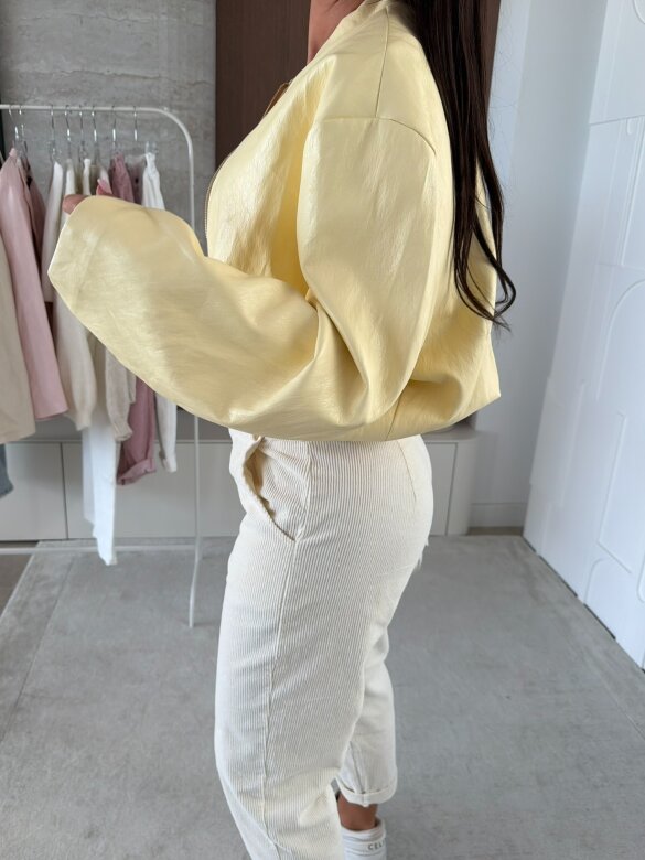 Kurtka Vistara eko skóra cytrynowa 