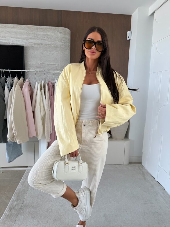 Kurtka Vistara eko skóra cytrynowa 