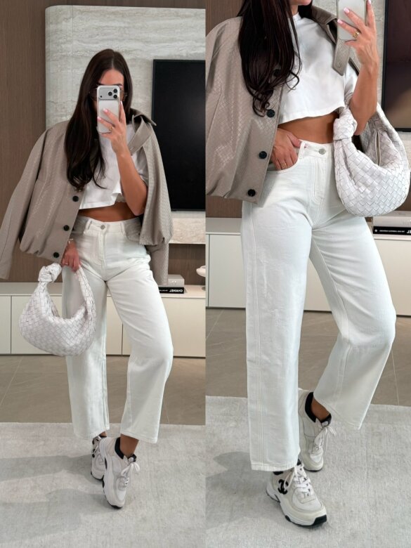 Spodnie Nerssi jeans białe 