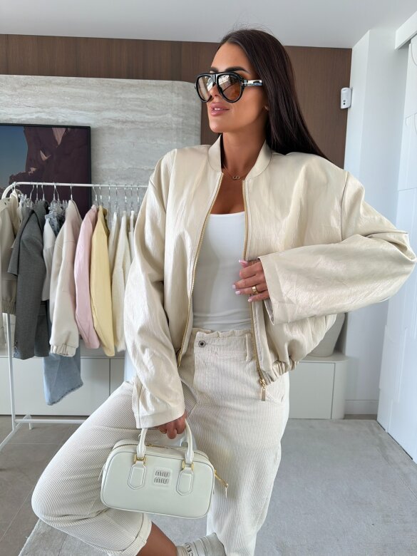 Kurtka Vistara eko skóra beżowa 