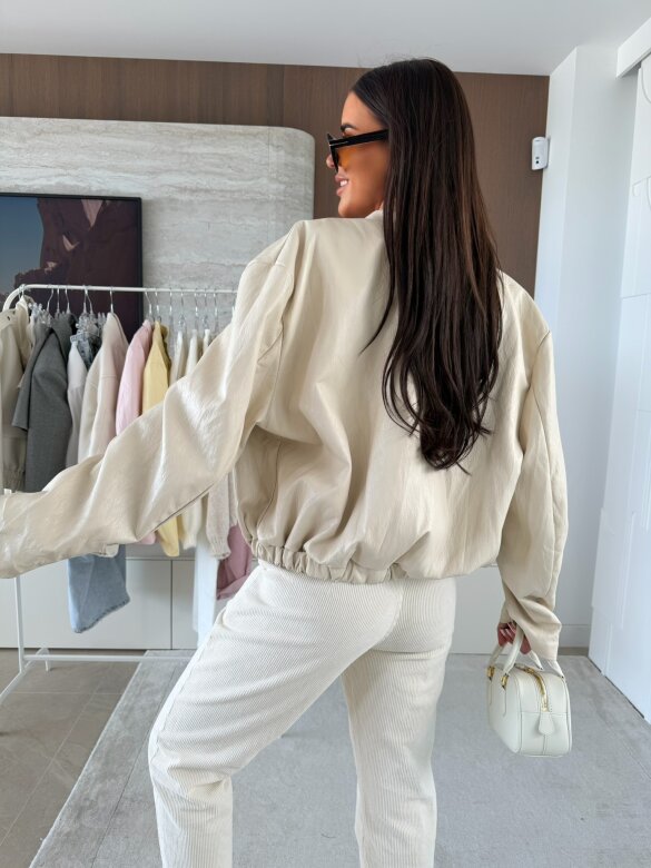 Kurtka Vistara eko skóra beżowa 