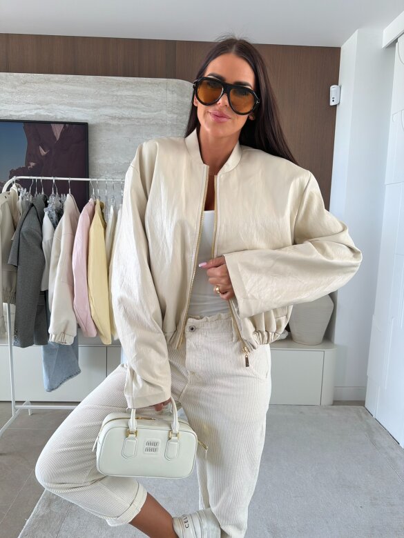 Kurtka Vistara eko skóra beżowa 