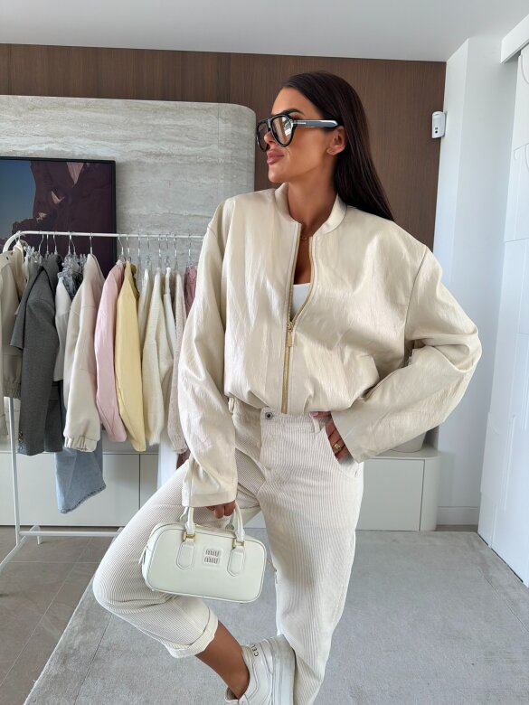 Kurtka Vistara eko skóra beżowa 